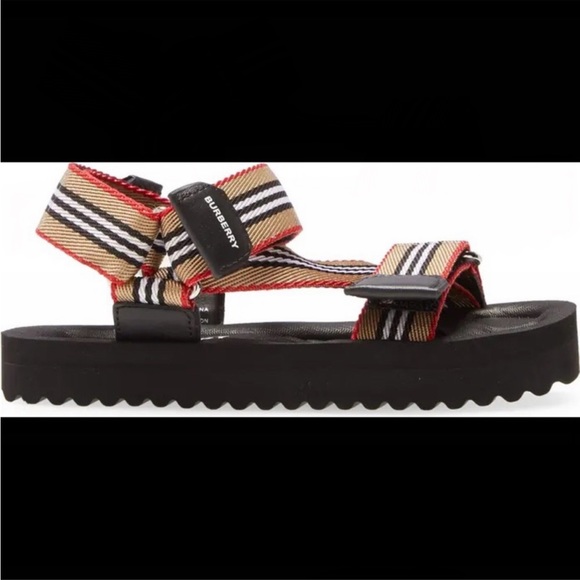 Burberry Patterson Sport Sandals- Black/Multi Stripes - Picture 7 of 10